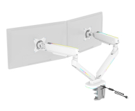 DELTACO Podwójny uchwyt GAM-135-W RGB - Biały - 1115379 - zdjęcie 2